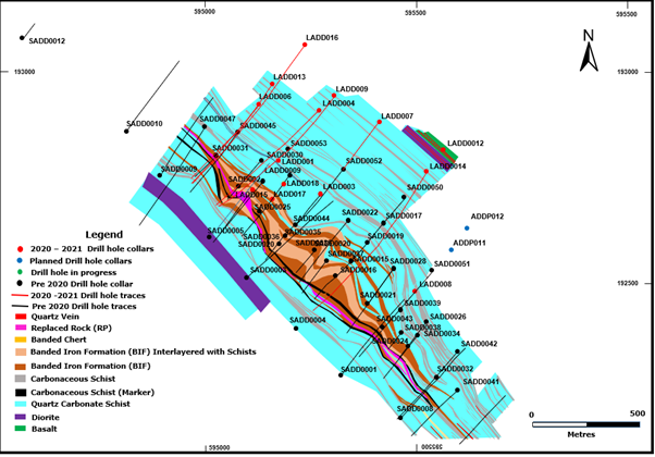 Geological Interpretation Surface Plan of the Adumbi Deposit